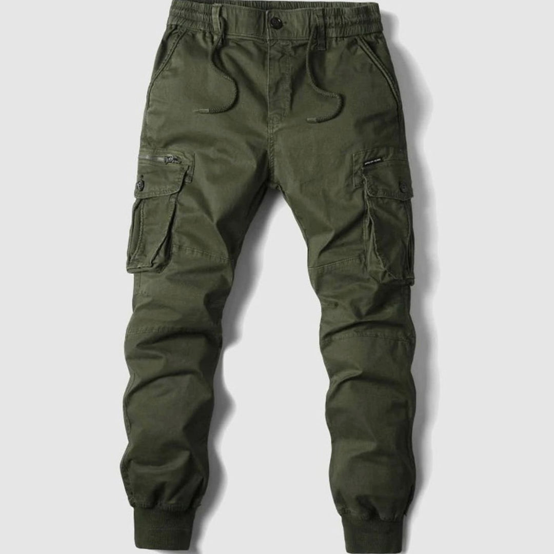 Men's Tactical Multi-Pocket Drawstring Cargo Jogger Trousers