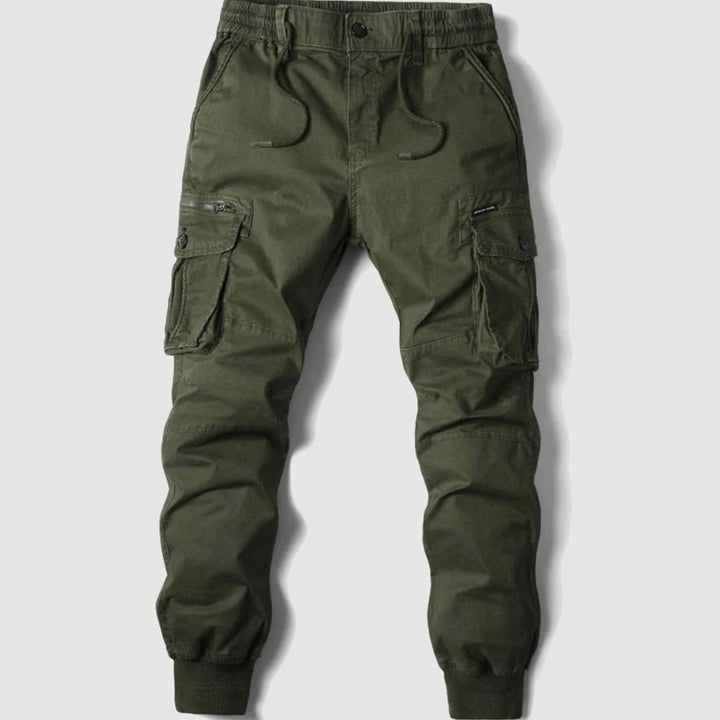 Men's Tactical Multi-Pocket Drawstring Cargo Jogger Trousers