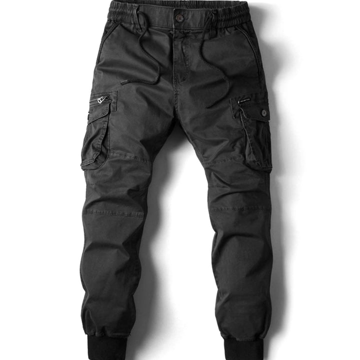 Men's Tapered-Fit Elasticated-Waist Cargo Jogger Trousers