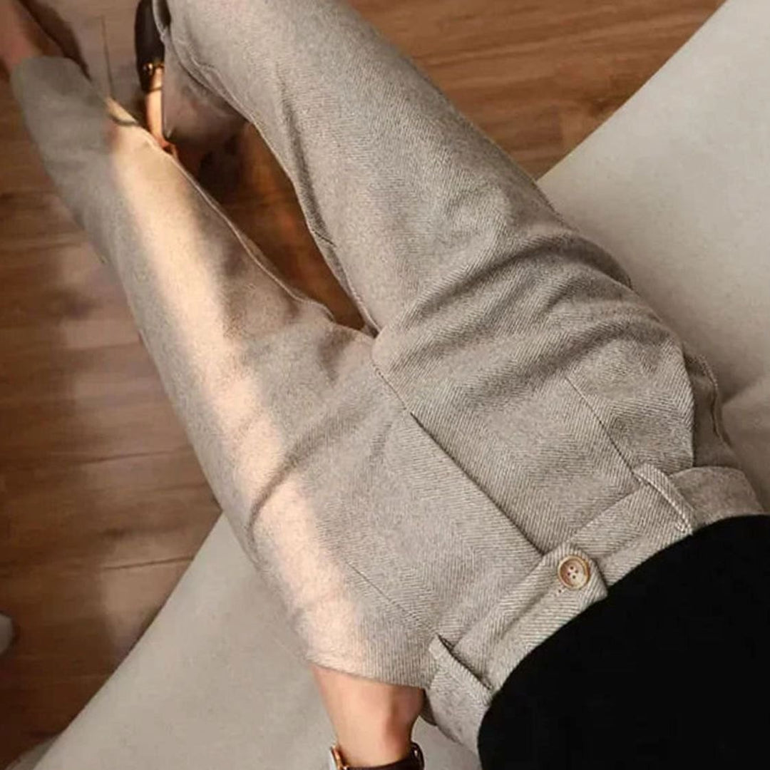 Men's Vintage High-Waist Pleated Straight-Leg Trousers