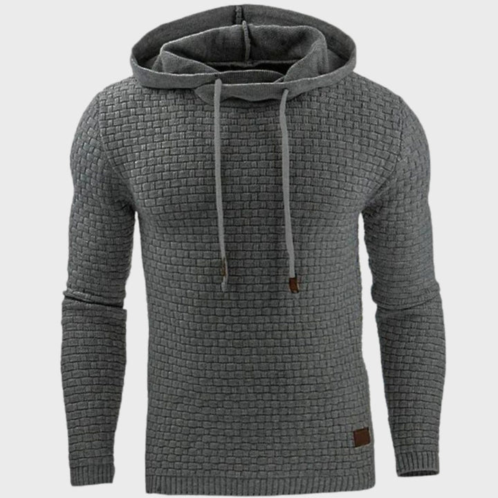 Men's Vintage Textured Drawstring Pullover Hoodie