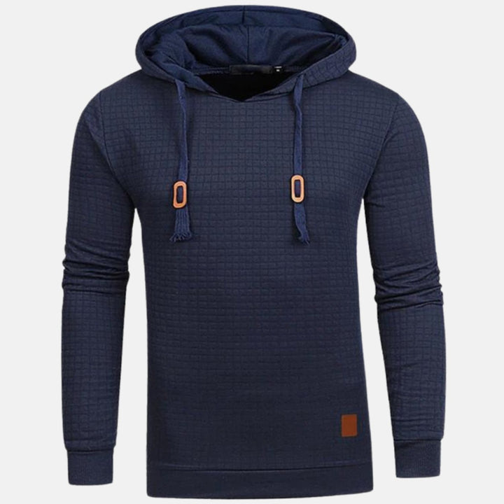 Men's Vintage Textured Drawstring Pullover Hoodie