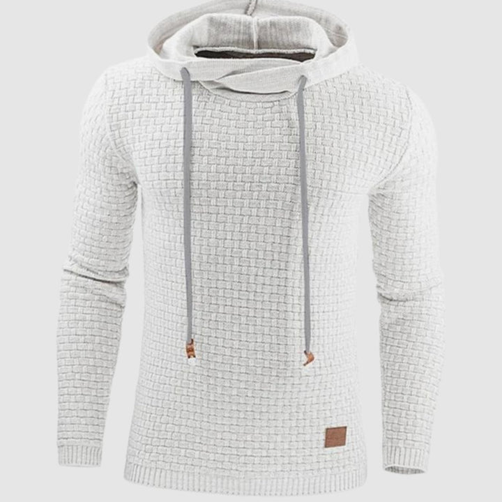 Men's Vintage Textured Drawstring Pullover Hoodie