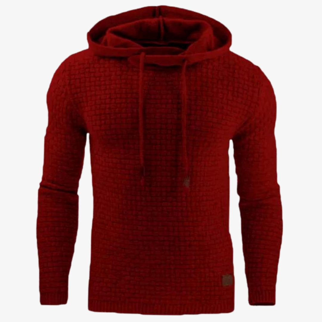 Men's Vintage Textured Drawstring Pullover Hoodie