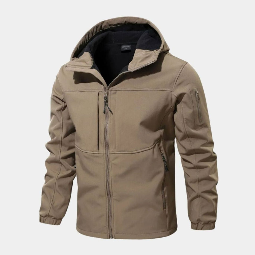 Men's Water-Resistant Softshell Hooded Outdoor Jacket