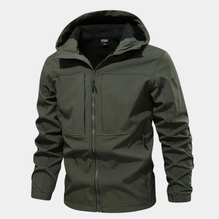 Men's Water-Resistant Softshell Hooded Outdoor Jacket