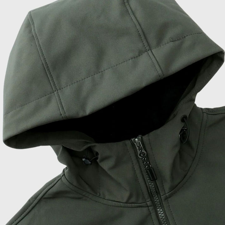 Men's Water-Resistant Softshell Hooded Outdoor Jacket