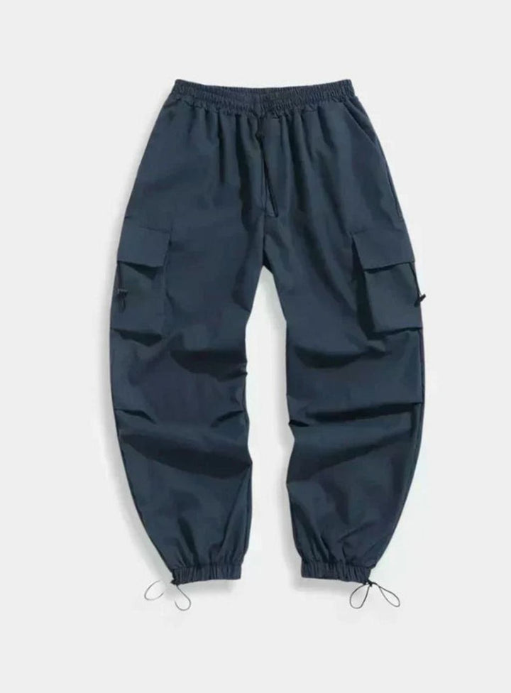 Men's Wide-Leg Drawstring Cargo Trousers