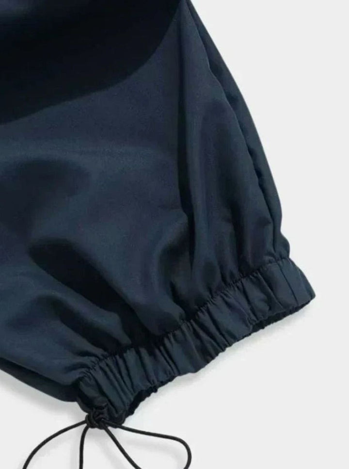 Men's Wide-Leg Elasticated Drawstring Cargo Trousers