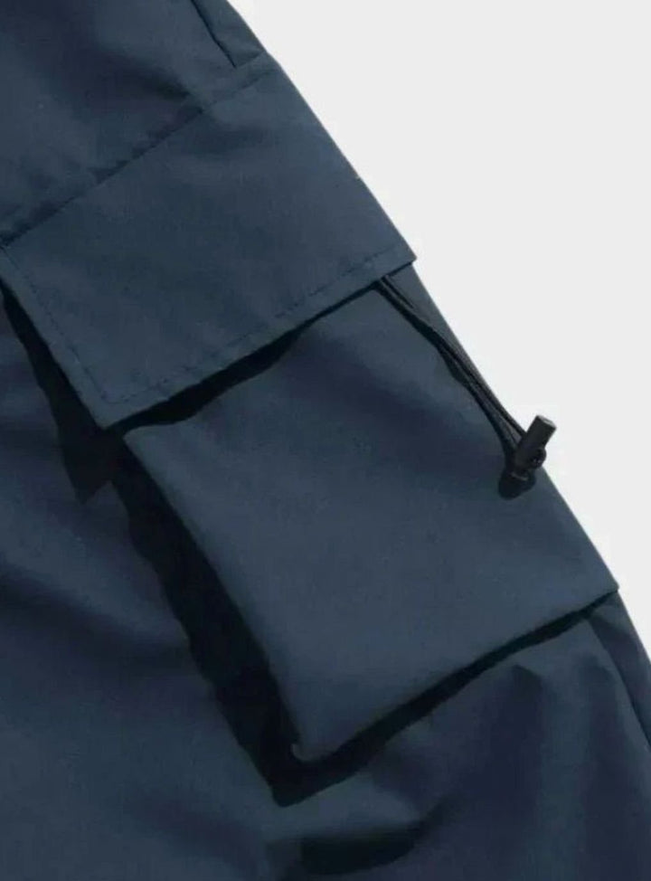 Men's Wide-Leg Elasticated Drawstring Cargo Trousers