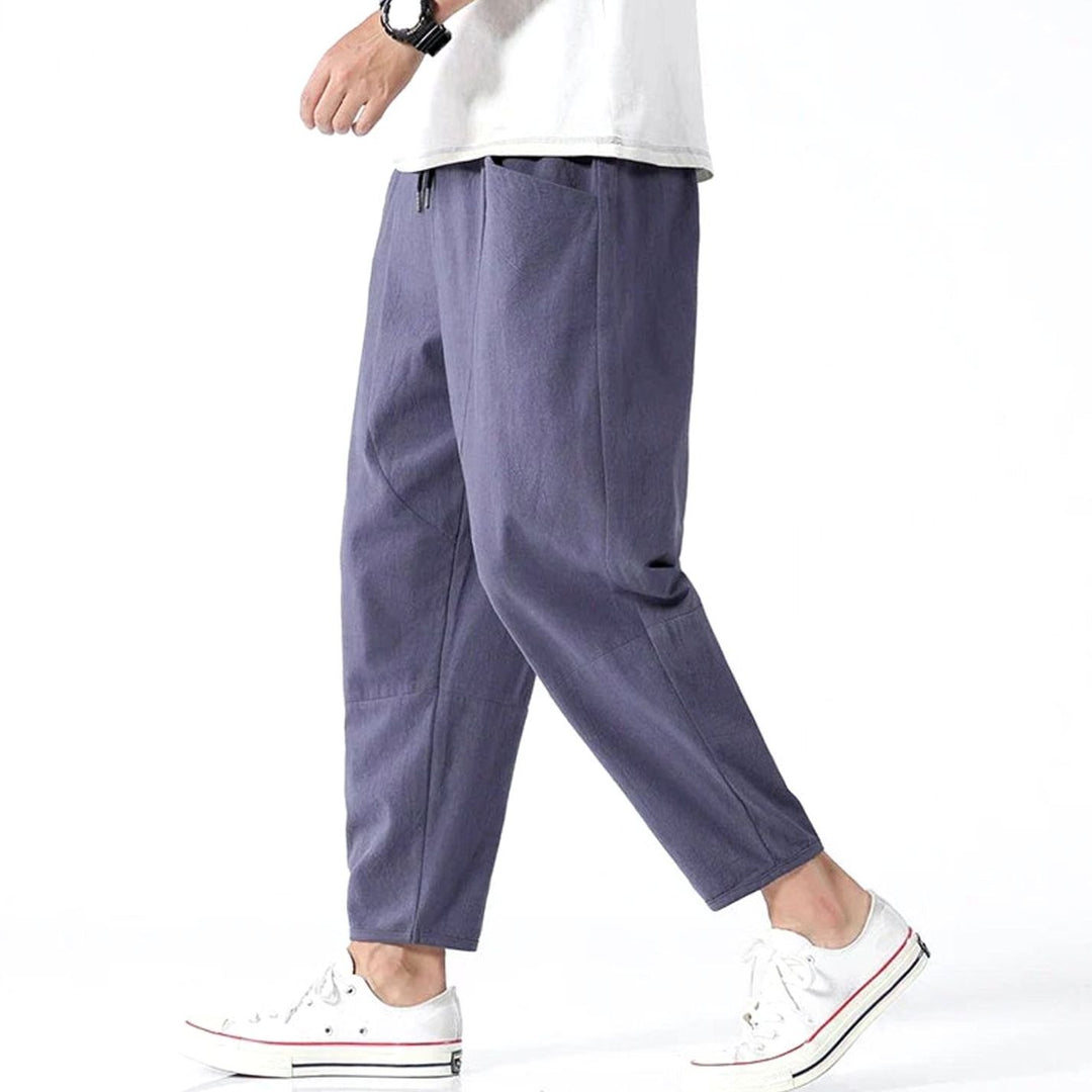 Men's Wide-Leg Relaxed Drawstring Casual Trousers