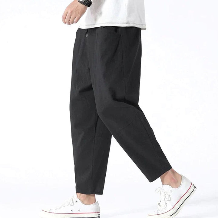 Men's Wide-Leg Relaxed Drawstring Casual Trousers