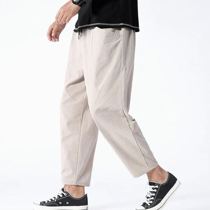 Men's Wide-Leg Relaxed Drawstring Casual Trousers