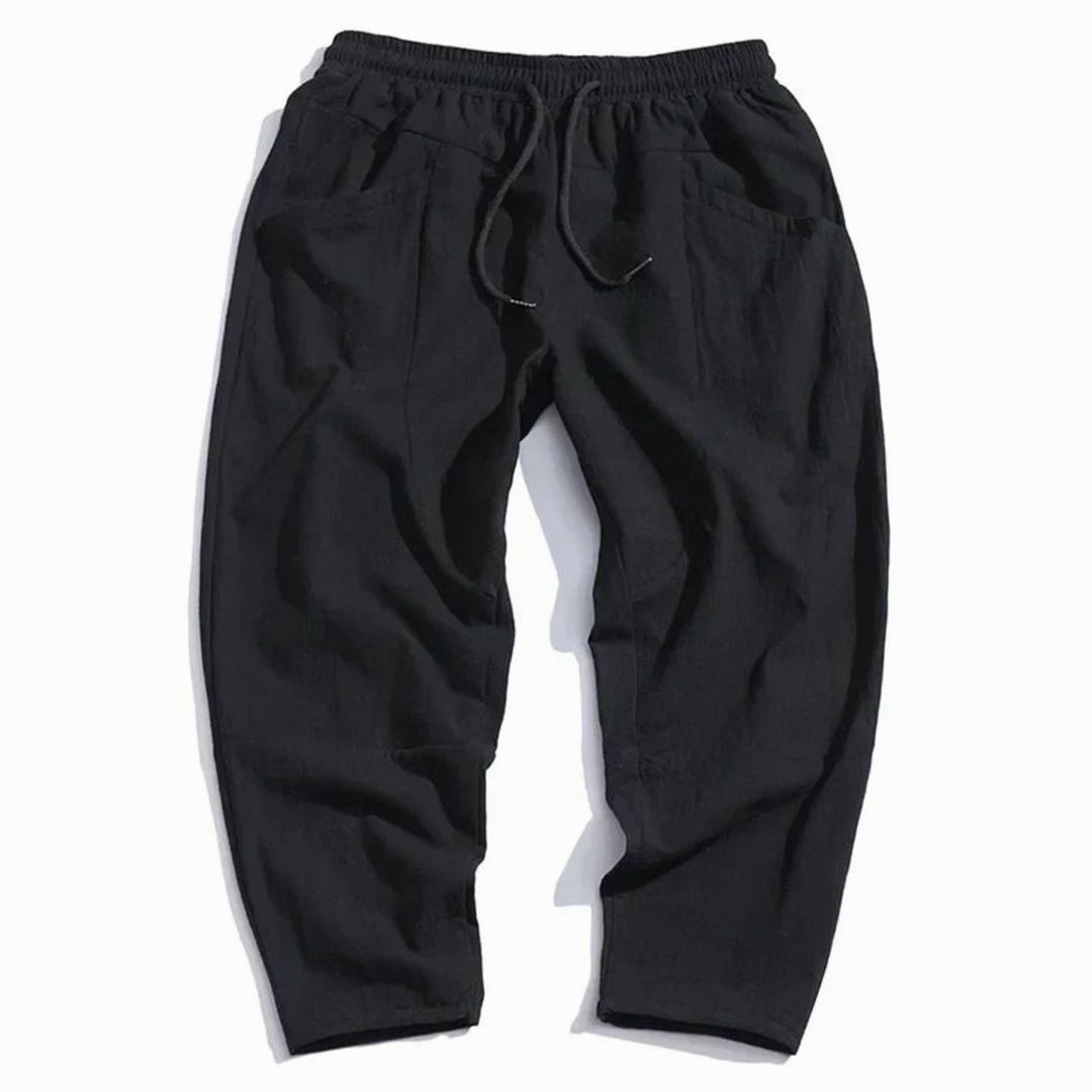 Men's Wide-Leg Relaxed Drawstring Casual Trousers