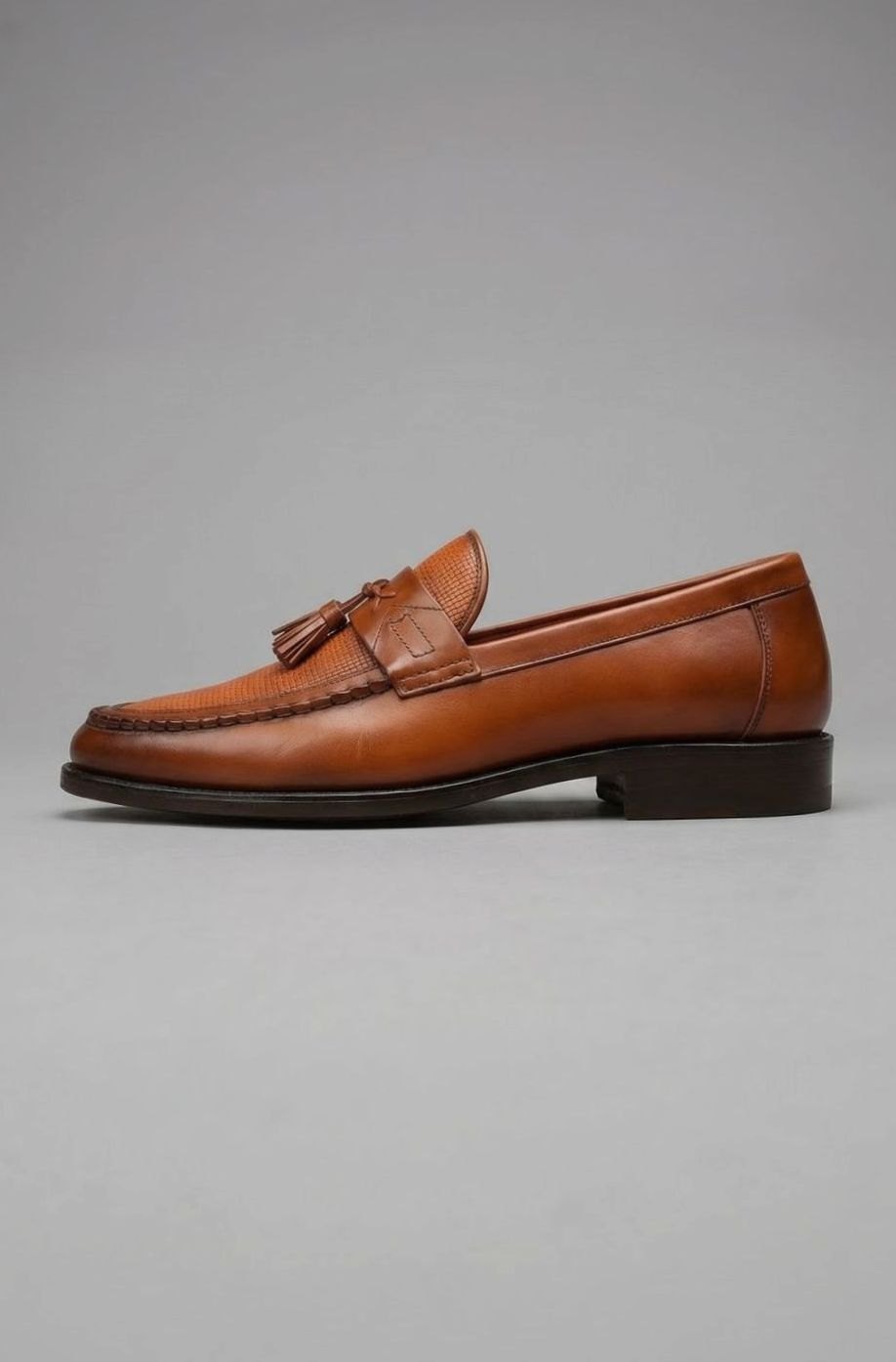 Men's Woven Tassel Slip-On Leather Loafers