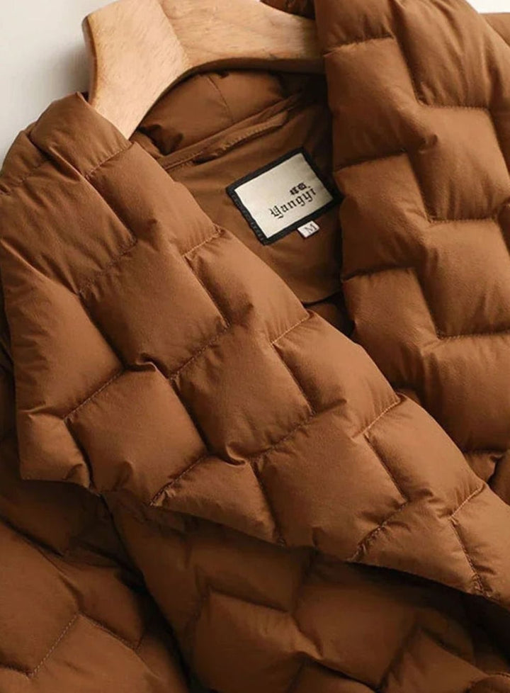 Women's Belted Diamond-Quilted Puffer Jacket