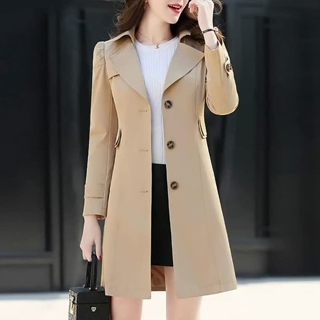 Women's Belted Double-Breasted Longline Trench Coat