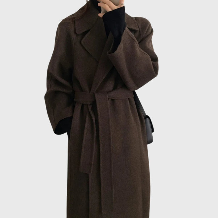 Women's Belted Wool-Blend Longline Wrap Overcoat