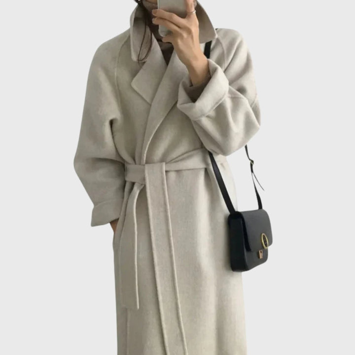 Women's Belted Wool-Blend Longline Wrap Overcoat
