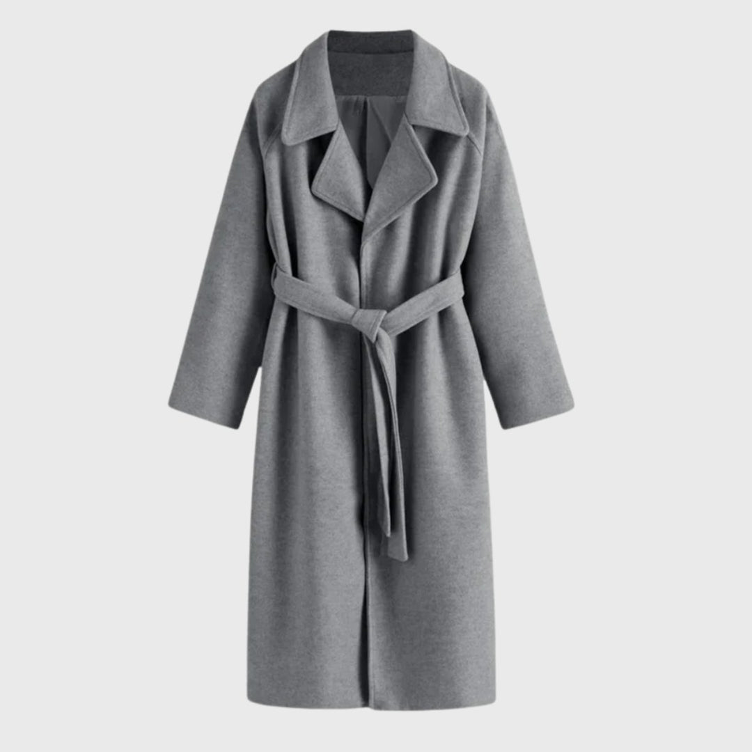 Women's Belted Wool-Blend Longline Wrap Overcoat