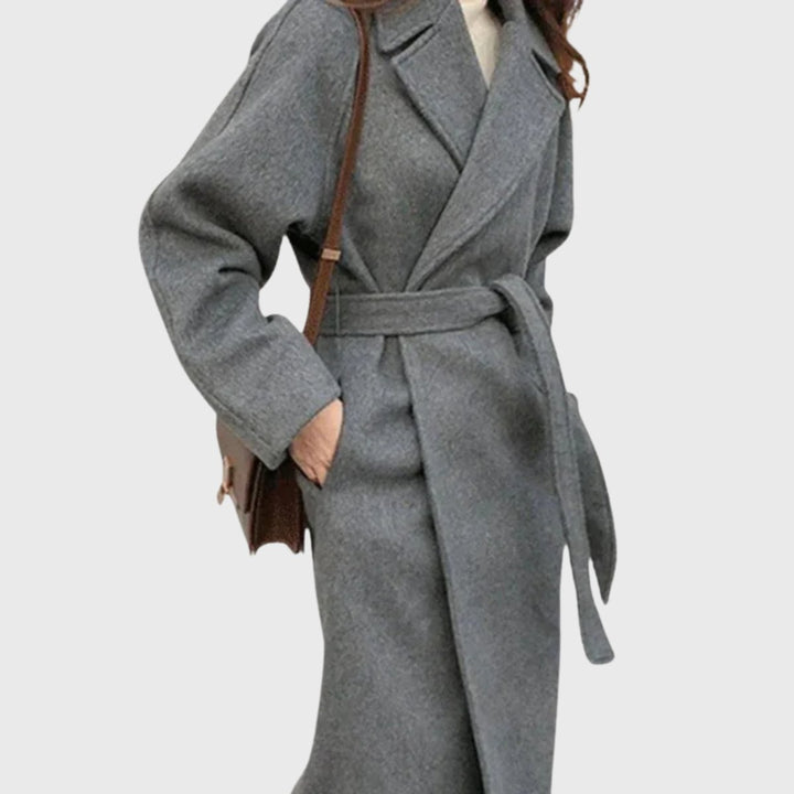 Women's Belted Wool-Blend Longline Wrap Overcoat