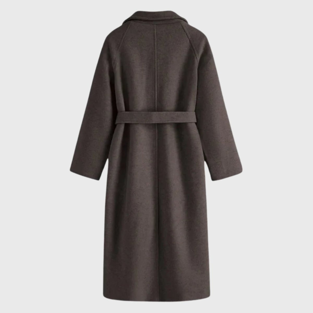 Women's Belted Wool-Blend Longline Wrap Overcoat