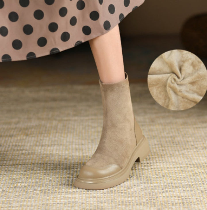 Women's Block Heel Sock-Fit Ankle Heeled Boots