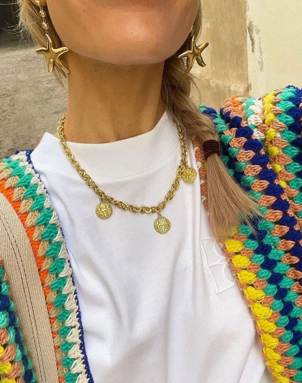 Women's Boho Crochet Oversized Knit Cardigan Open Front