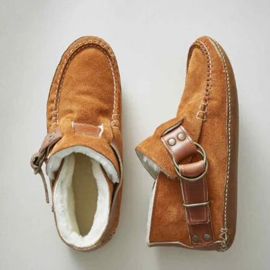 Women's Buckle-Strap Block-Heel Ankle Heeled Boots