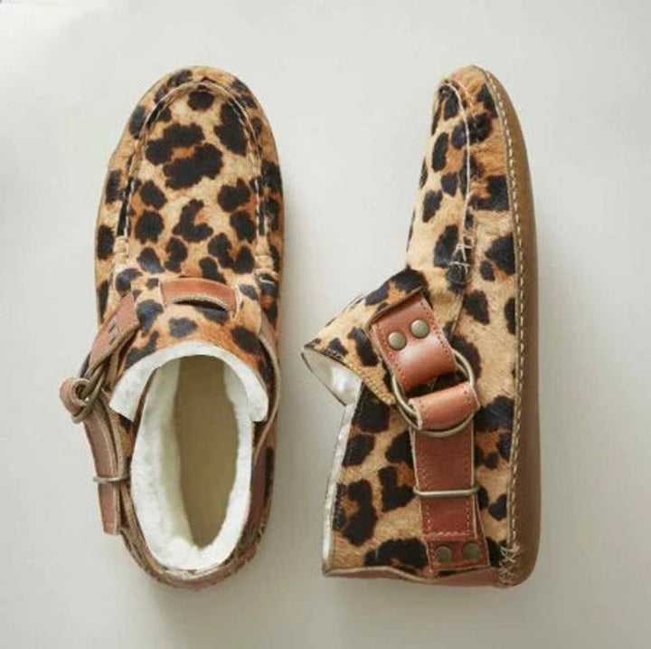 Women's Buckle-Strap Block-Heel Ankle Heeled Boots