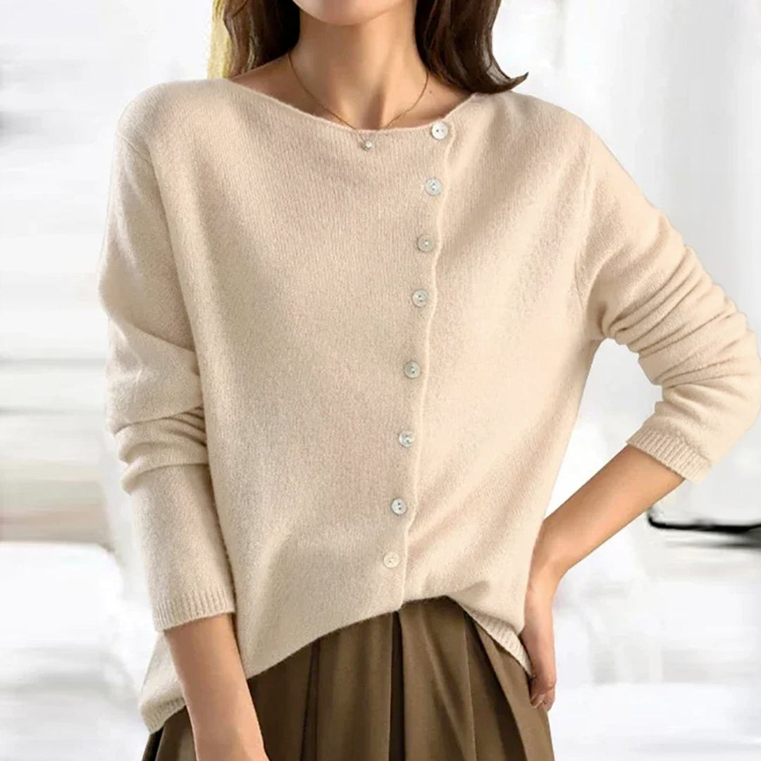Women's Button-Front Long Sleeve Knitted Sweater Cardigan