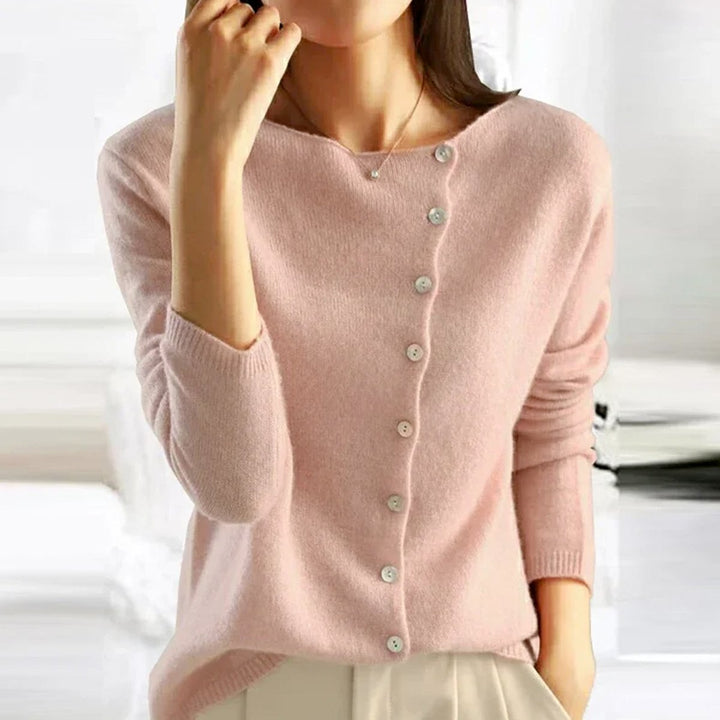 Women's Button-Front Long Sleeve Knitted Sweater Cardigan