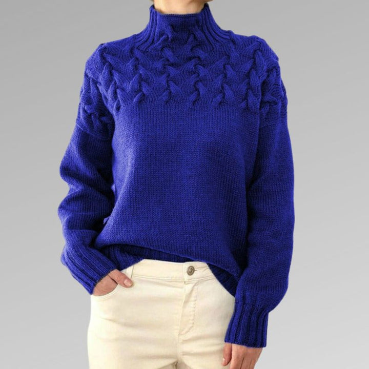 Women's Cable-Knit Relaxed-Fit Turtleneck Jumper