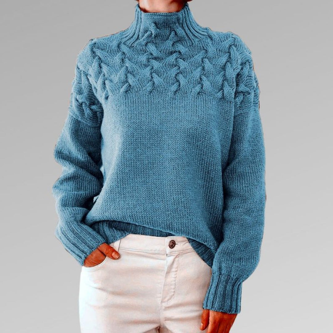 Women's Cable-Knit Relaxed-Fit Turtleneck Jumper
