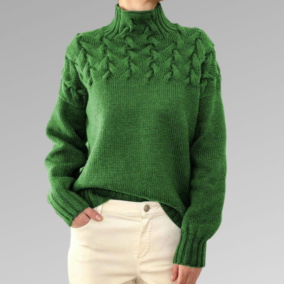 Women's Cable-Knit Relaxed-Fit Turtleneck Jumper