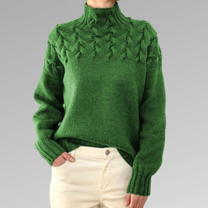 Women's Cable-Knit Relaxed-Fit Turtleneck Jumper