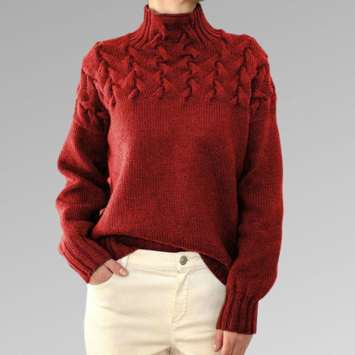Women's Cable-Knit Relaxed-Fit Turtleneck Jumper