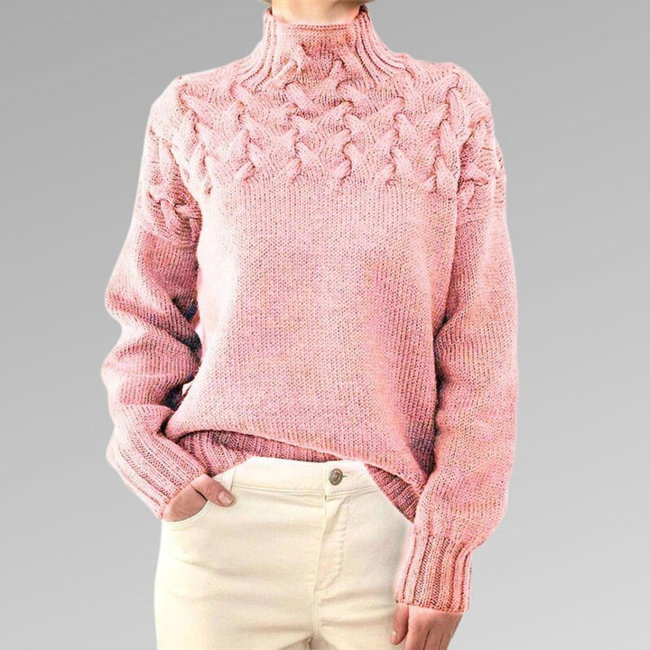 Women's Cable-Knit Relaxed-Fit Turtleneck Jumper