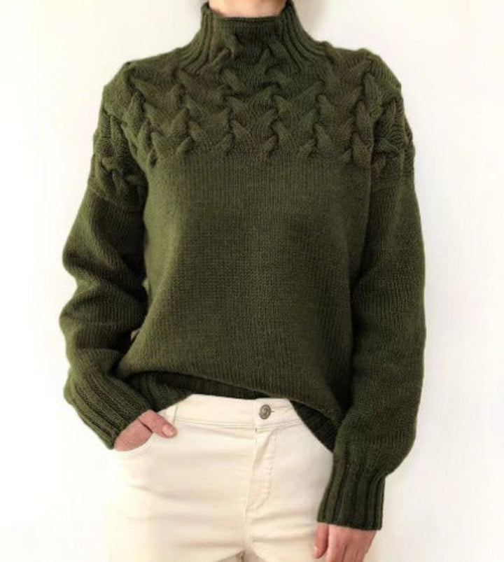 Women's Cable-Knit Relaxed-Fit Turtleneck Jumper