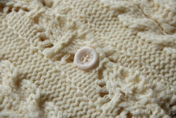 Women's Cable Knitted Sweater Cardigan Ruffle Lace-Trim Open-Front