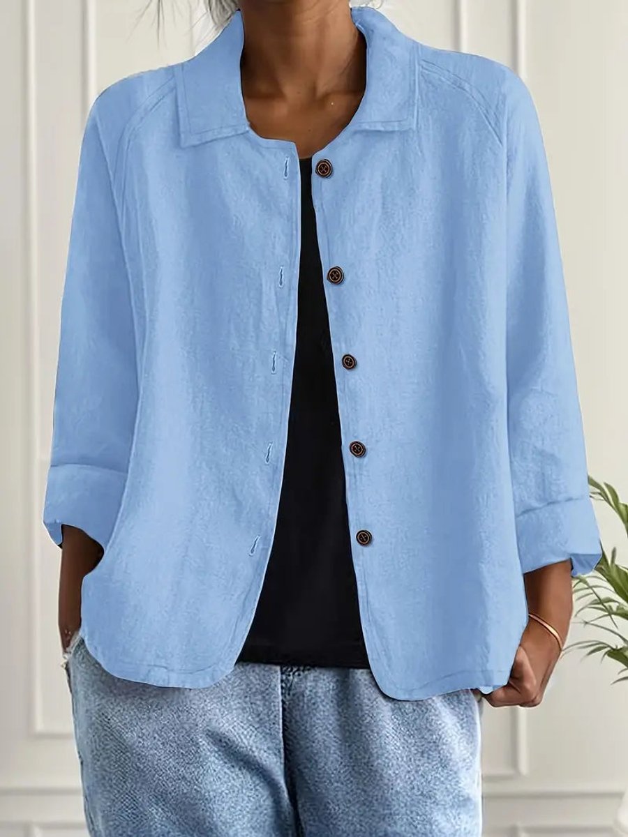 Women's Casual Lightweight Button-Front Overshirt Jacket