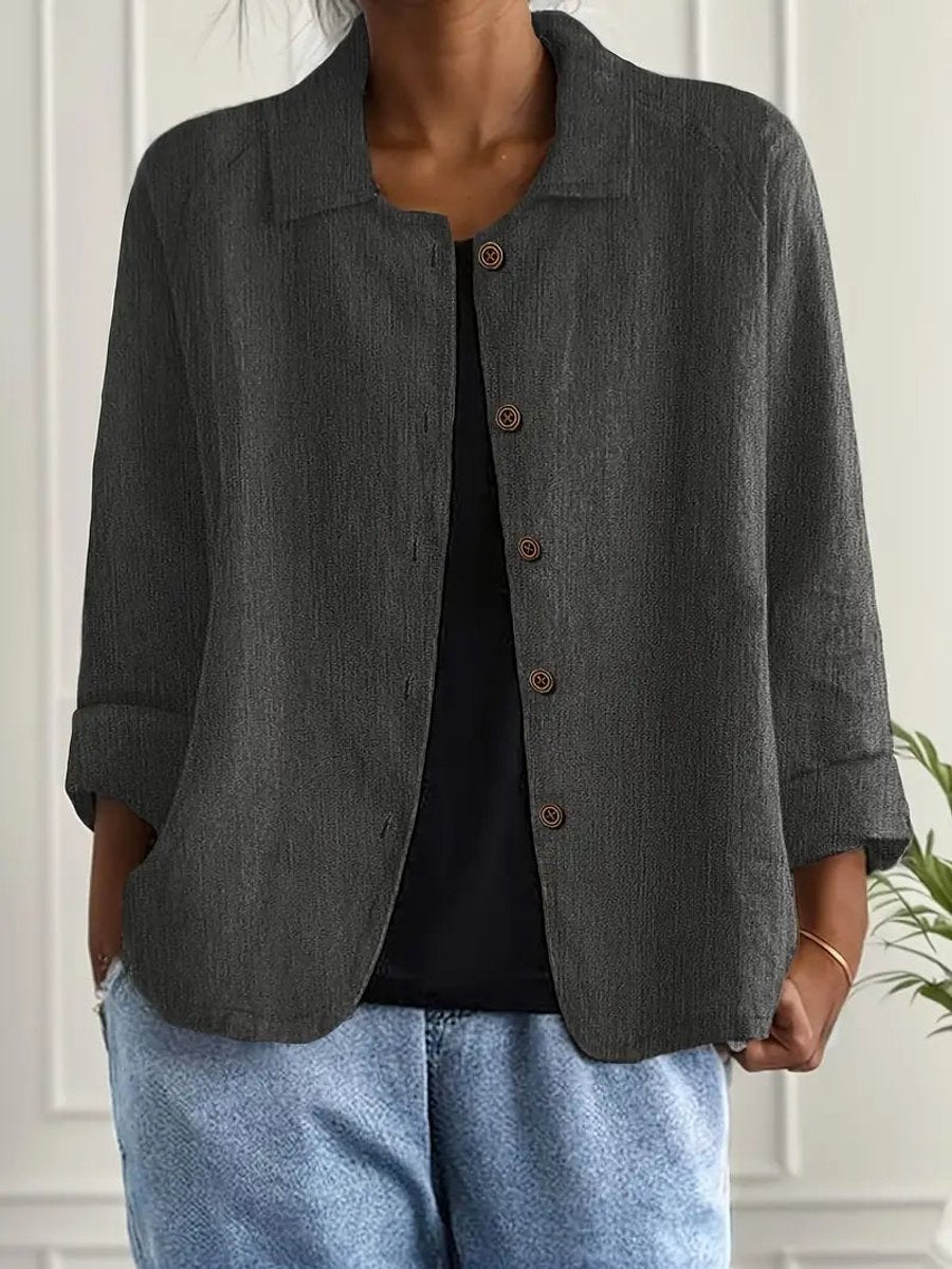 Women's Casual Lightweight Button-Front Overshirt Jacket