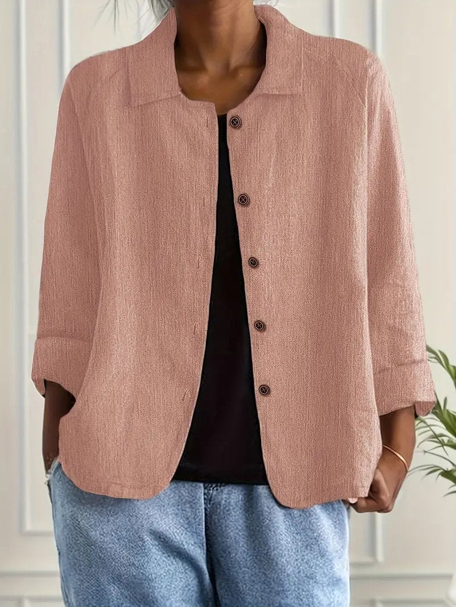 Women's Casual Lightweight Button-Front Overshirt Jacket