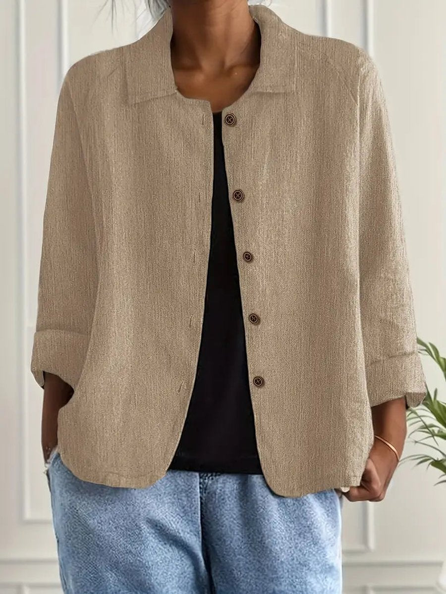 Women's Casual Lightweight Button-Front Overshirt Jacket