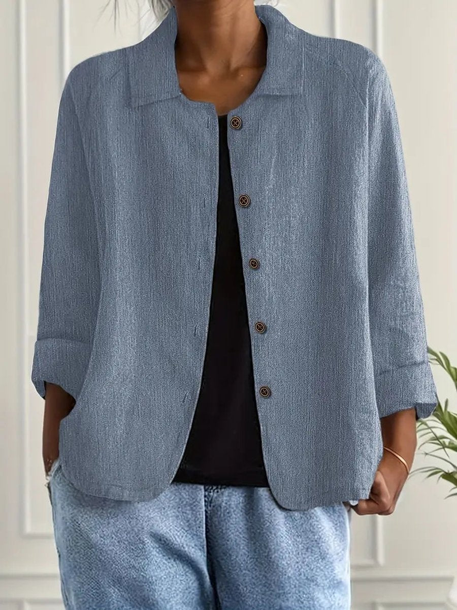 Women's Casual Lightweight Button-Front Overshirt Jacket