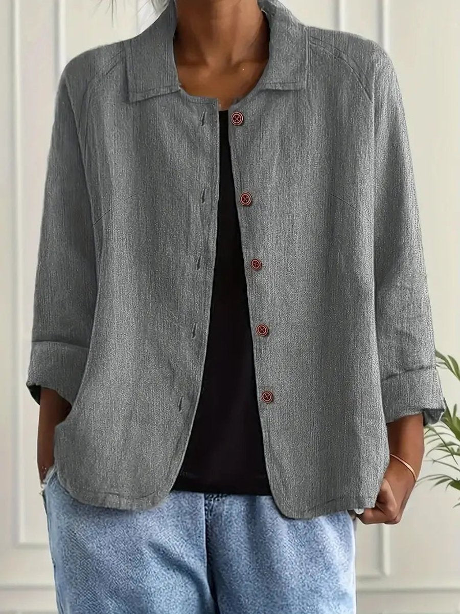 Women's Casual Lightweight Button-Front Overshirt Jacket