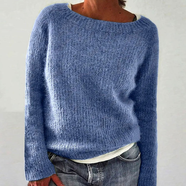 Women's Casual Relaxed-Fit Knit Pullover Sweater - Light Blue