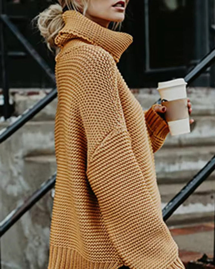 Women's Chunky Knit Oversized Turtleneck Jumper