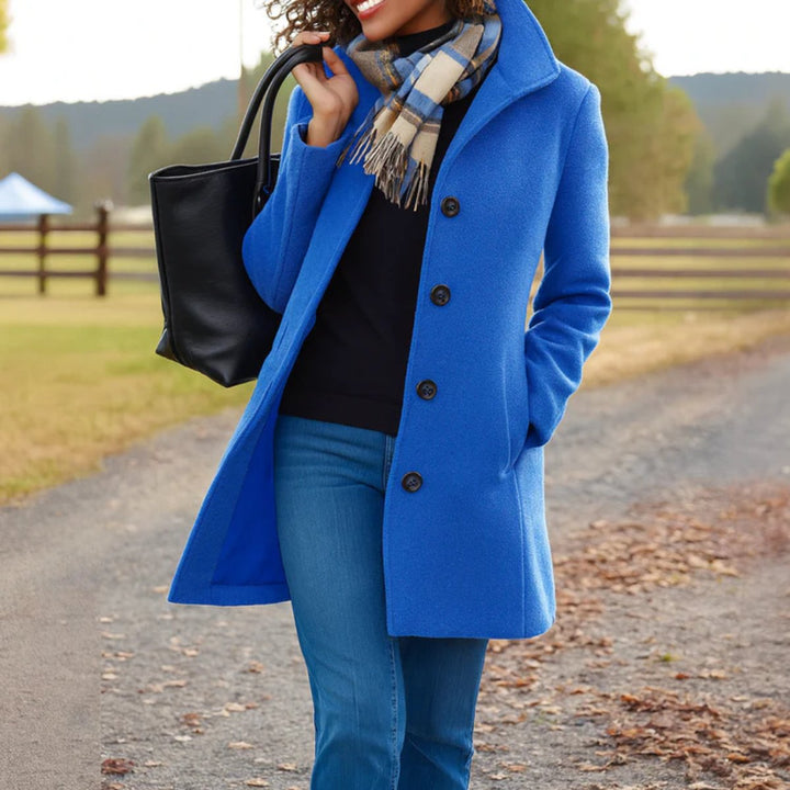 Women's Classic Button-Front Longline Wool-Look Winter Coat