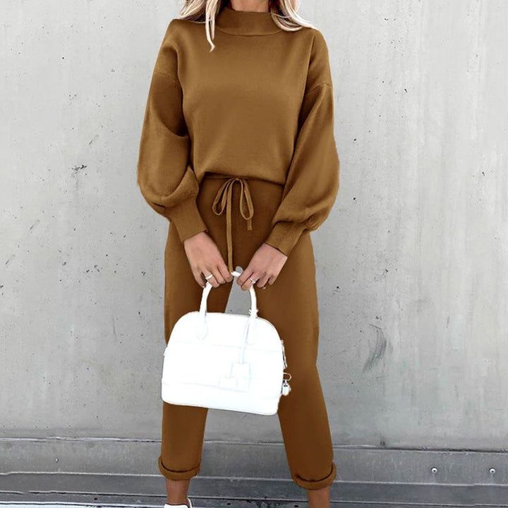 Women's Cosy Two-Piece Tracksuit Outfit Jogger Lounge Set - Coffee